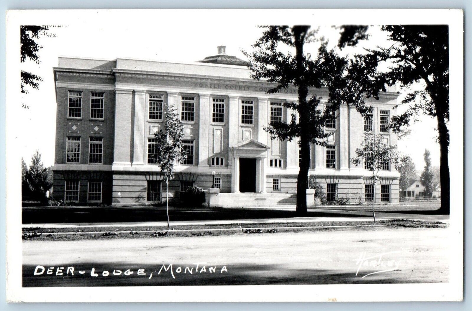 Deer Lodge Montana MT Postcard RPPC Photo County Court House Building c1940\'s