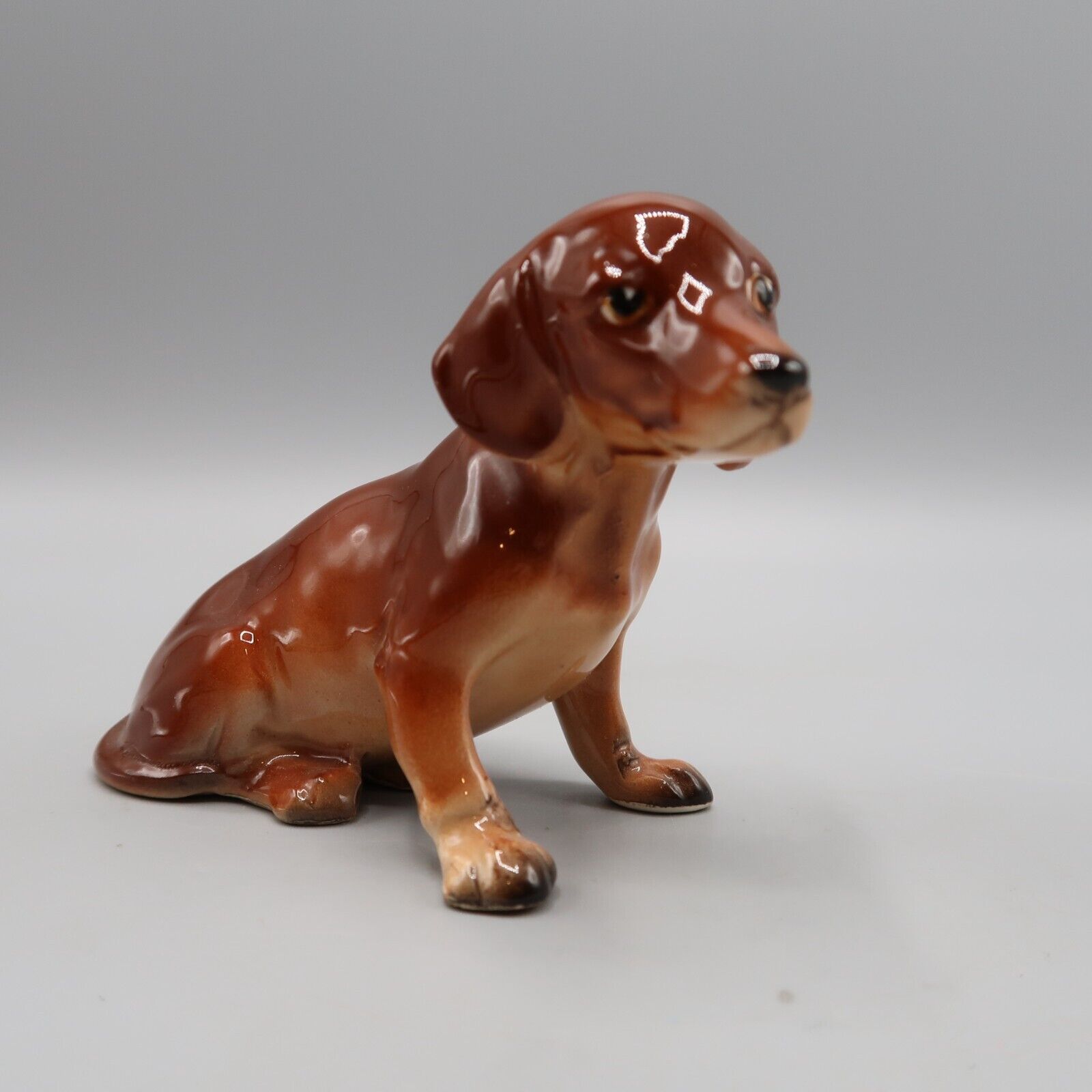 Vintage Dachshund Weiner Dog Puppy Figurine Statue Porcelain A230 Sitting