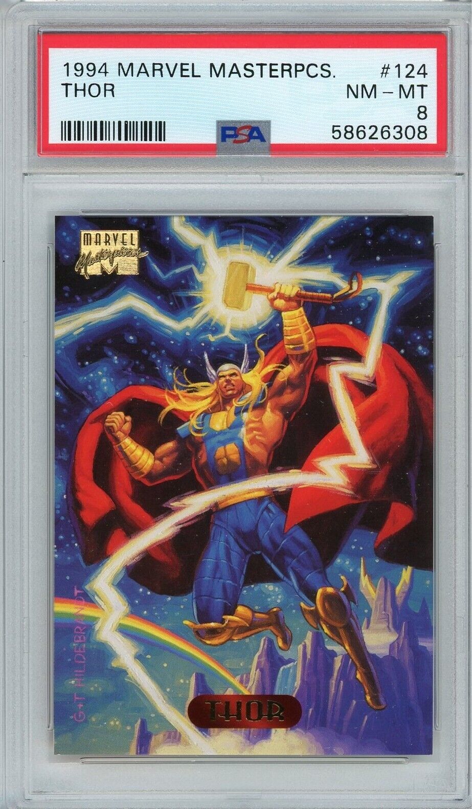 1994 Marvel Masterpieces #124 Thor PSA 8