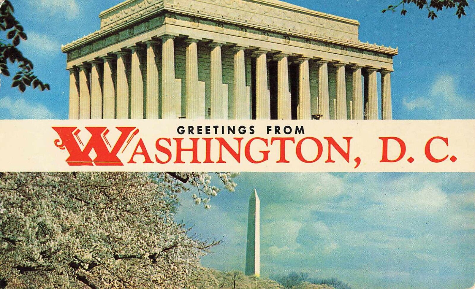 Postcard Greetings From Washington D.C. Multiview Lincoln Memorial & Monument 57