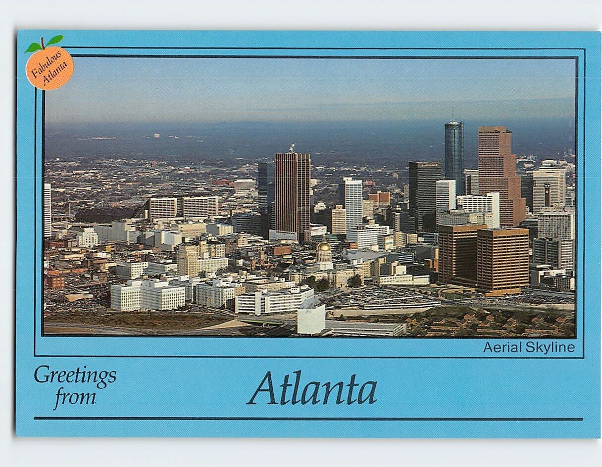 Postcard Aerial Skyline Greetings from Atlanta Georgia USA