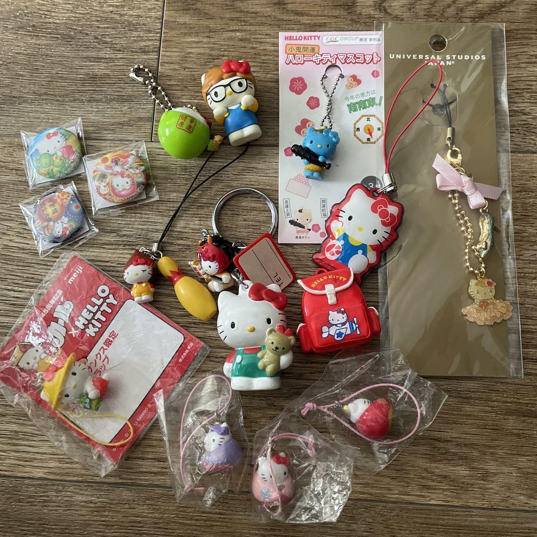Sanrio Goods lot strap Tin badge Keychain Hello Kitty  
