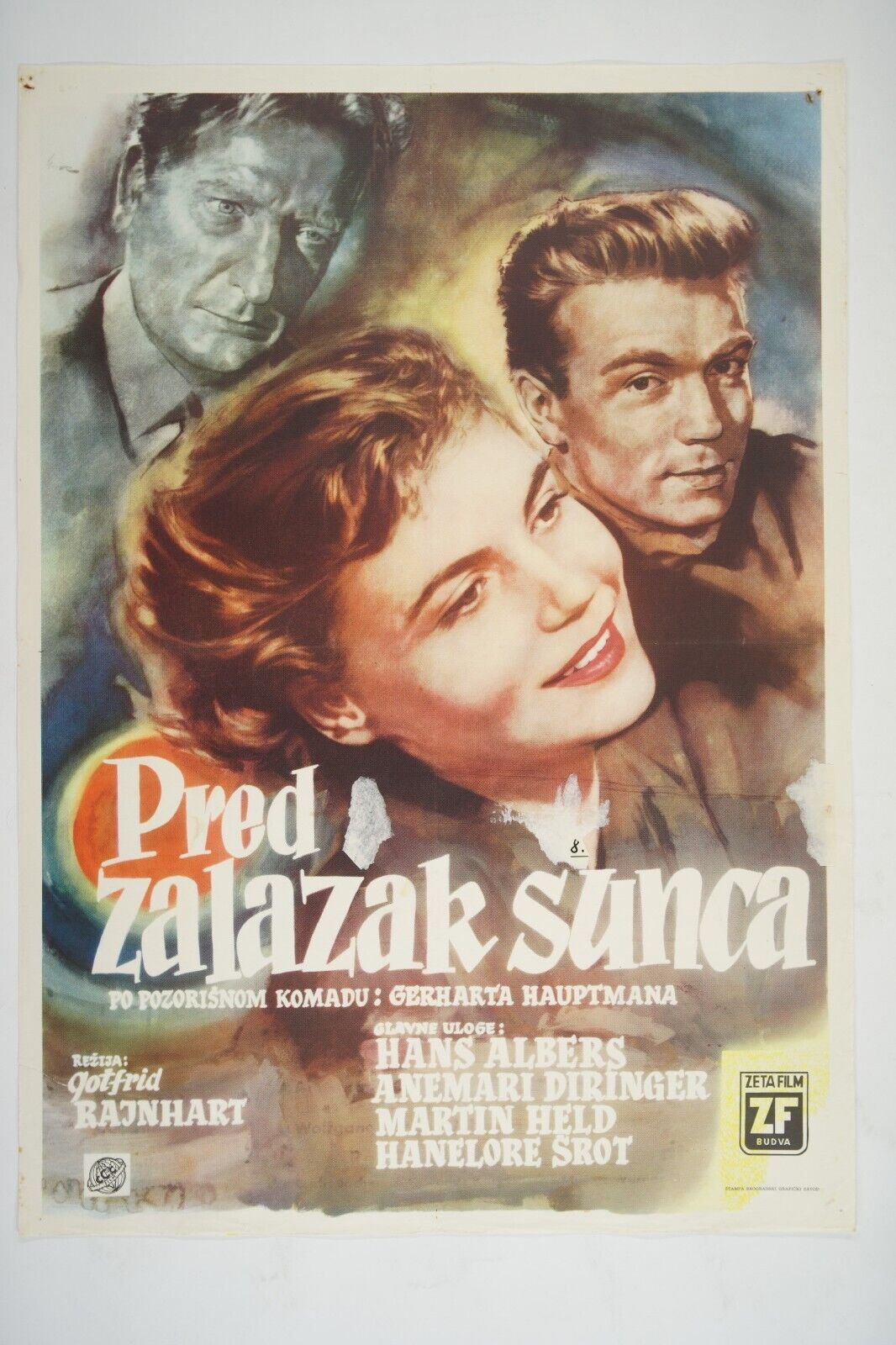 VOR SONNENUNTERGANG / BEFORE SUNDOWN Original exYU movie poster 1956 HANS ALBERS