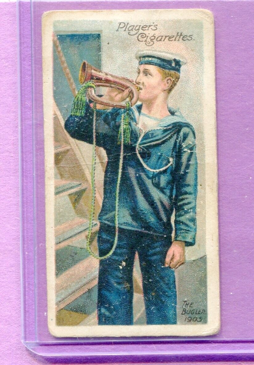 1905 JOHN PLAYER & SONS CIGARETTES LIFE ON BOARD MAN OF WAR TOBACCO CARD BUGLER