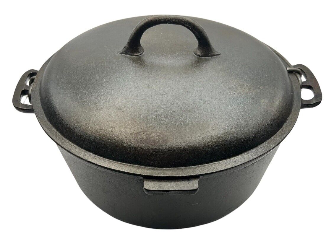 Vintage Puritan Cast Iron Dutch Oven #8 Cleaned And Seasoned