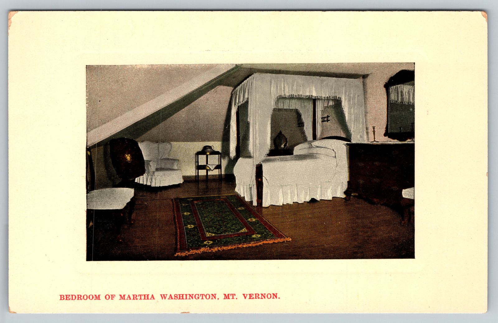 c1910s Martha Washington Bedroom Mt. Vernon Antique Vintage Postcard