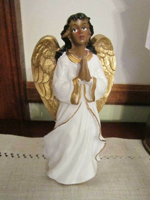  Angel Figurine Praying Greenbriar Dark Brown Skin African American Christmas