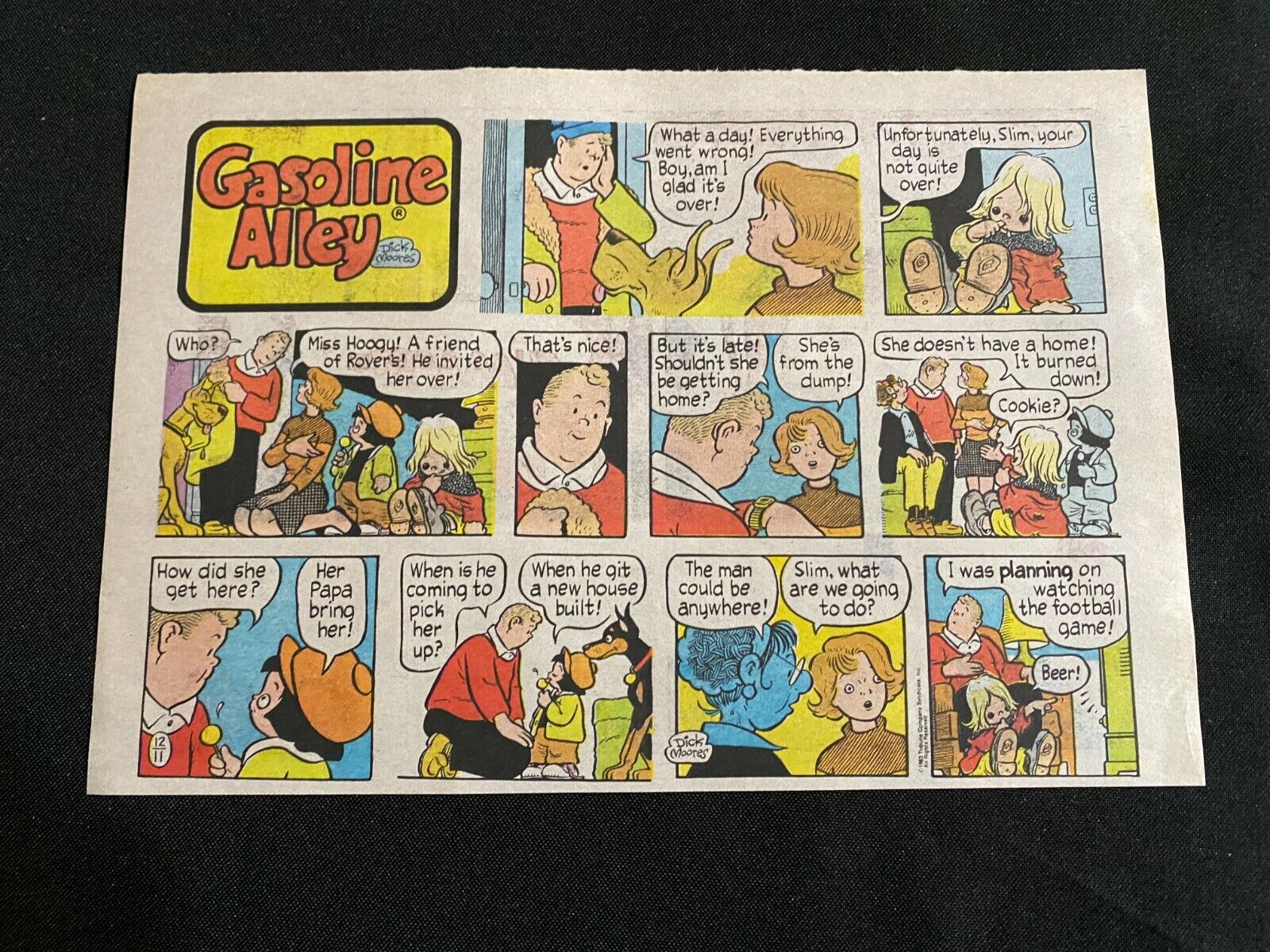 #TH06 GASOLINE ALLEY by Dick Moores Lot of 28 Sunday Tabloid Half Pages 1983