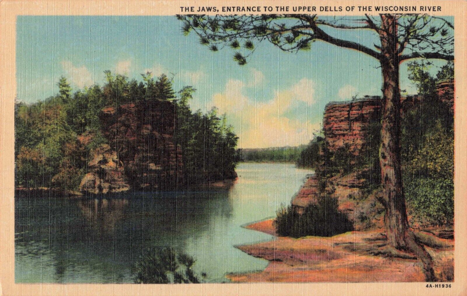 Wisconsin Dells WI, Jaws Entrance to Upper Dells, Vintage Postcard