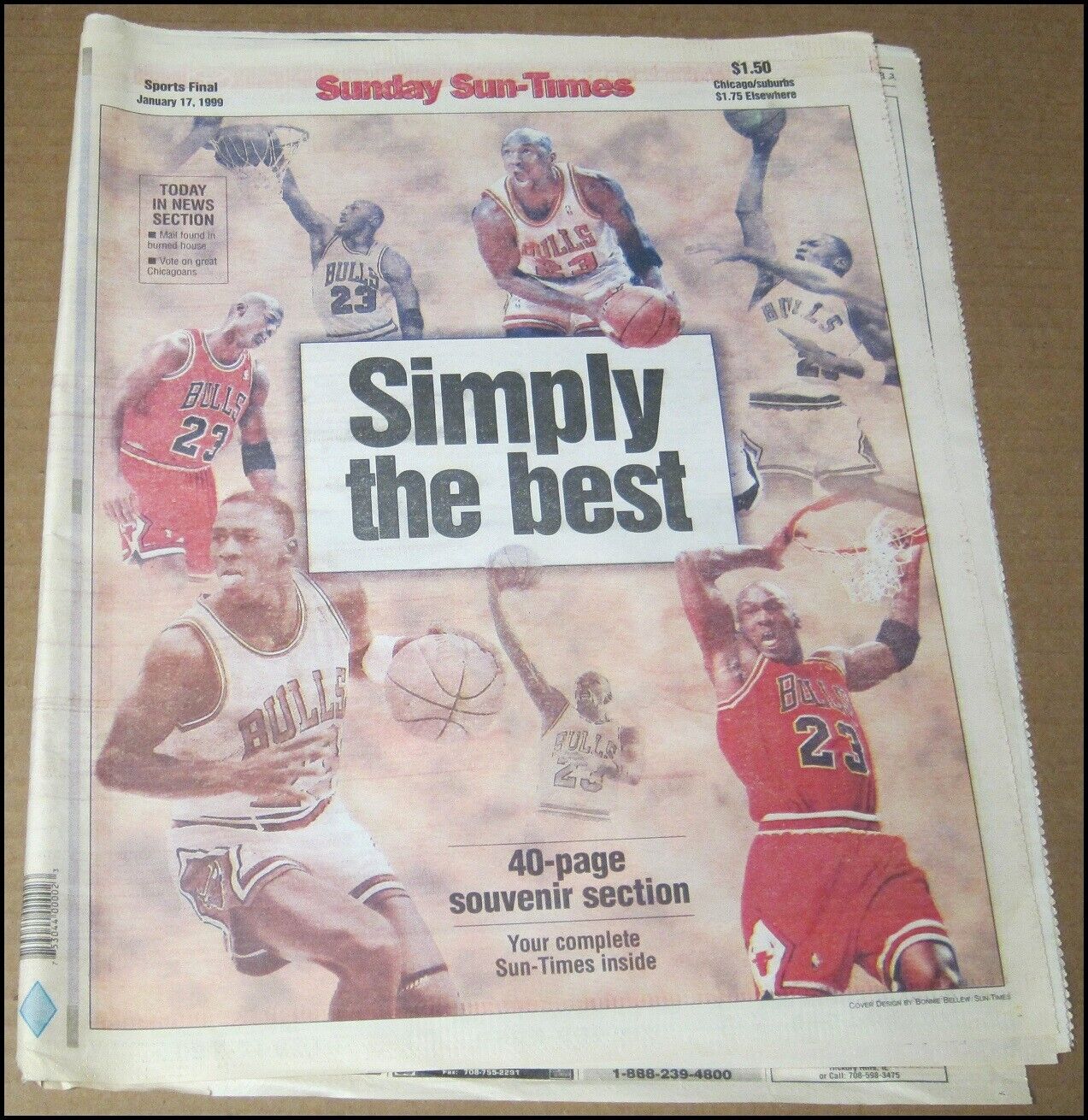1/17/1999 Chicago Sun-Times Michael Jordan Special Section Simply The Best Bulls