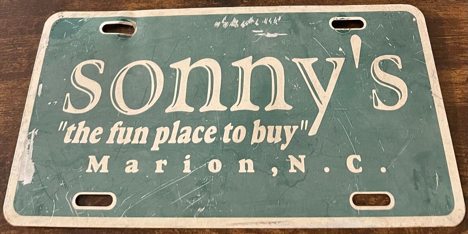 Sonny\'s Dealership Booster License Plate Marion North Carolina Dealer