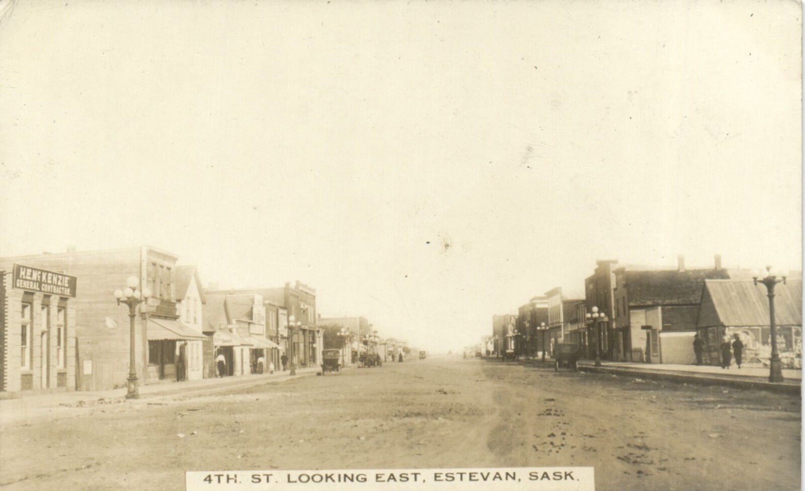 PC CPA CANADA, 4TH ST LOOKING EAST, ESTEVAN, REAL PHOTO POSTCARD (b6294)