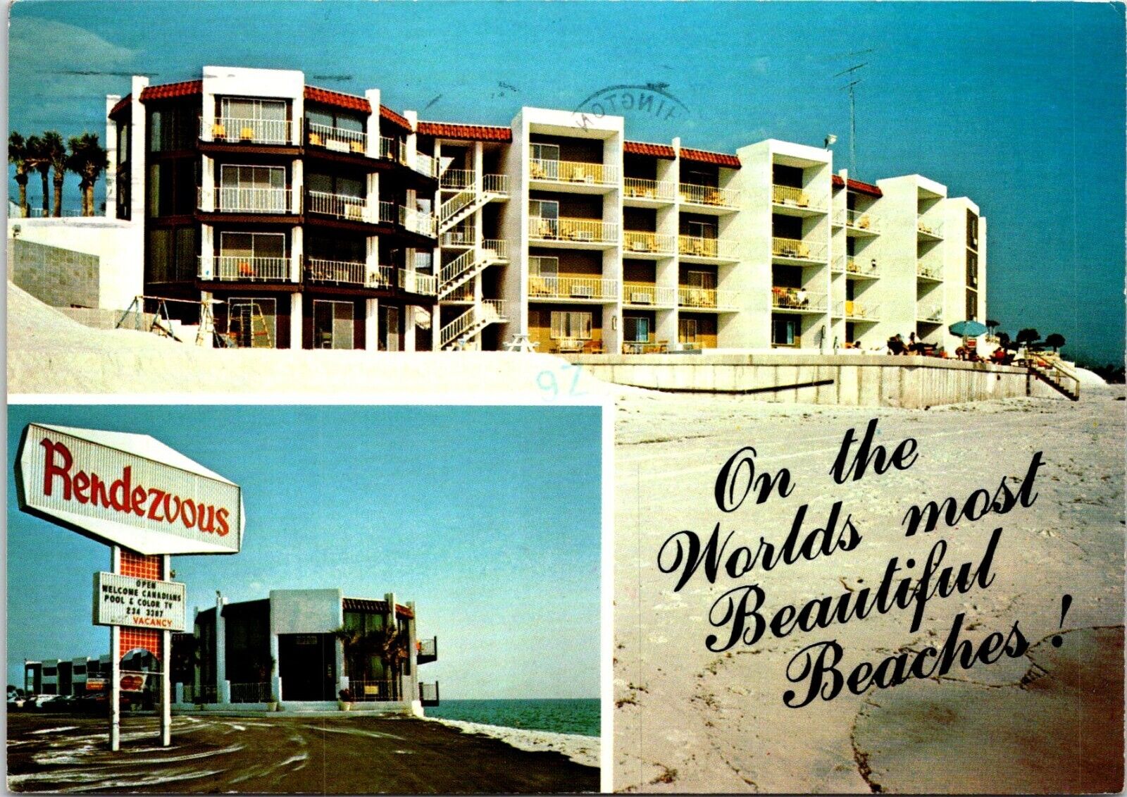 Postcard Rendezvous Inn West Panama City Beach Florida C63