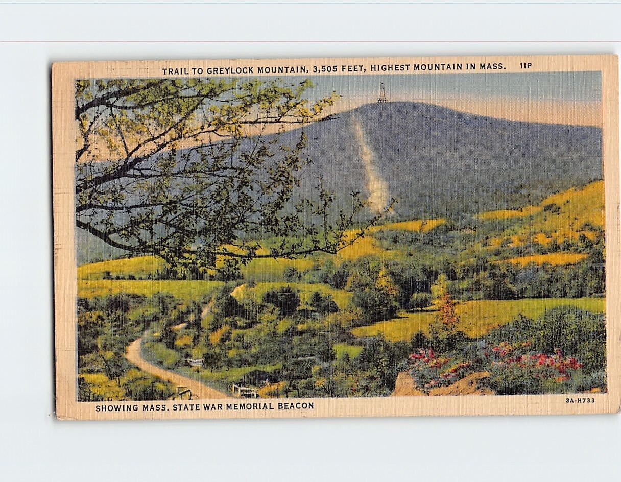 Postcard Trail to Greylock Mountain State War Memorial Beacon Massachusetts USA