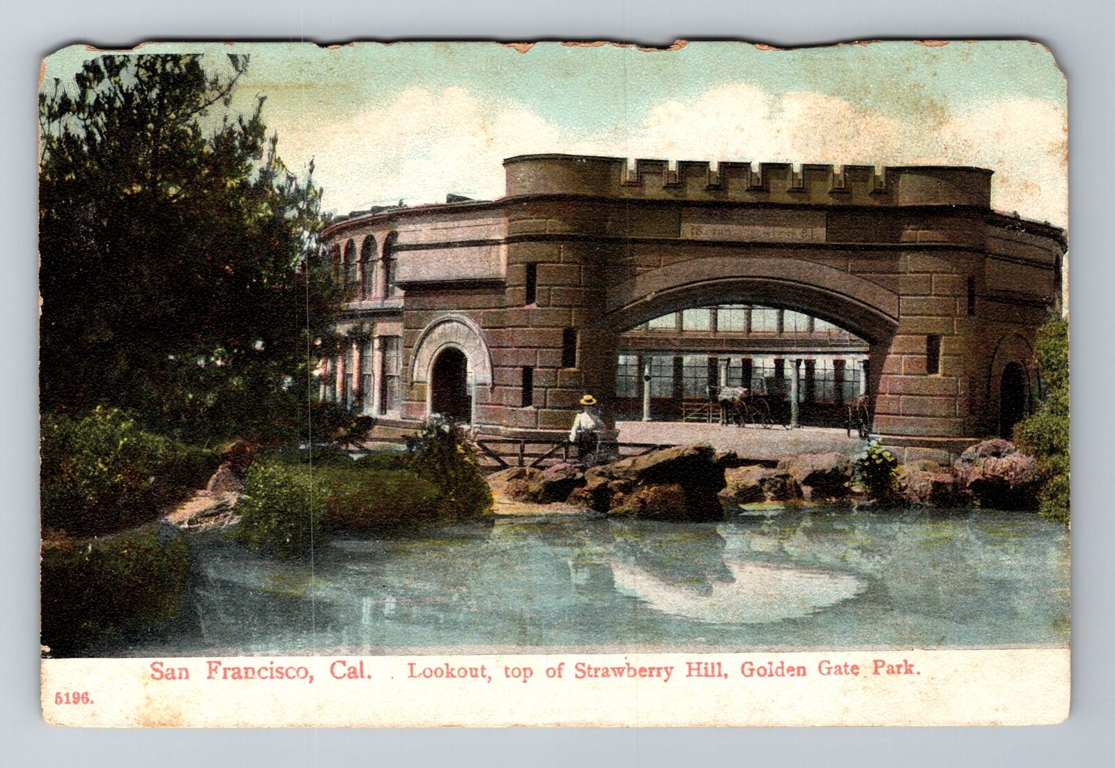 San Francisco CA-California, Lookout Top Strawberry Hill Vintage c1908 Postcard