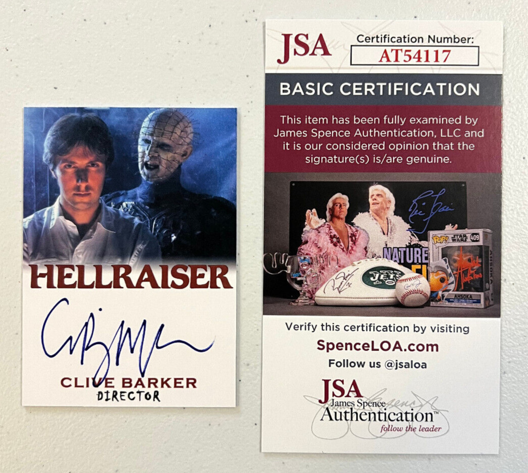 Clive Barker Signed Custom Card Hellraiser Director Autograph Auto JSA COA
