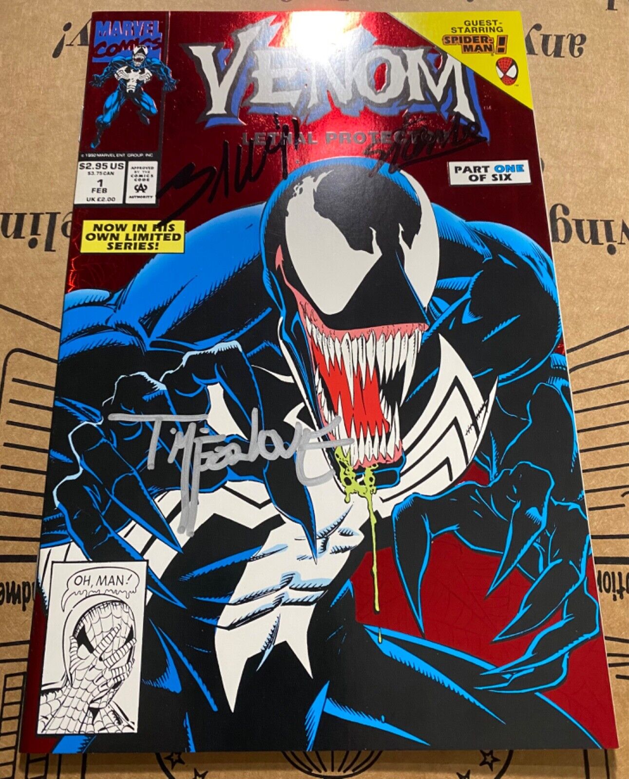 Venom Lethal Protector #1 Signed Stan Lee, Todd McFarlane & Mark Bagley  1993 NM