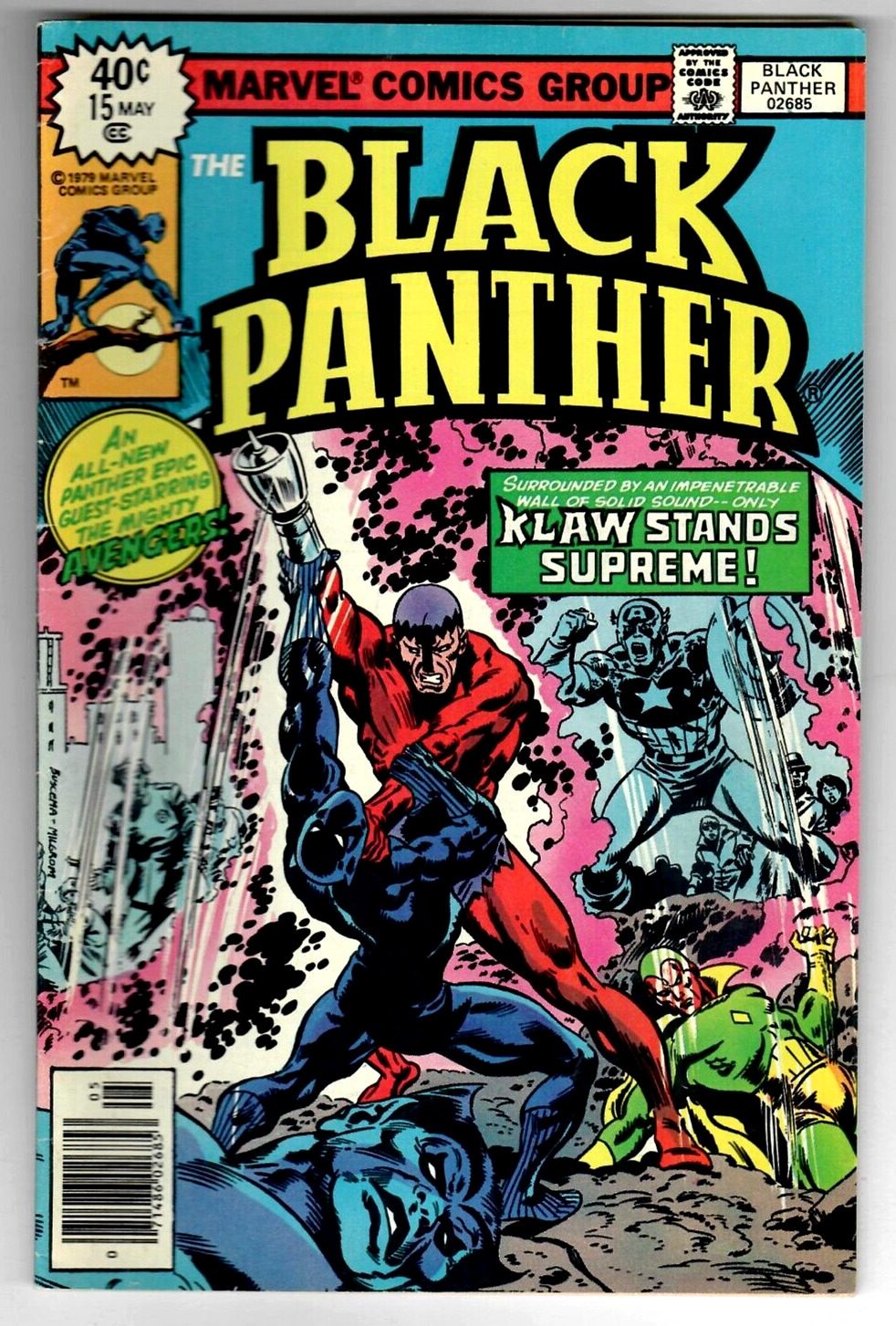 The Black Panther # 15 (6.0) 5/1979 Marvel Late Bronze-Age 40c Final Issue Klaw