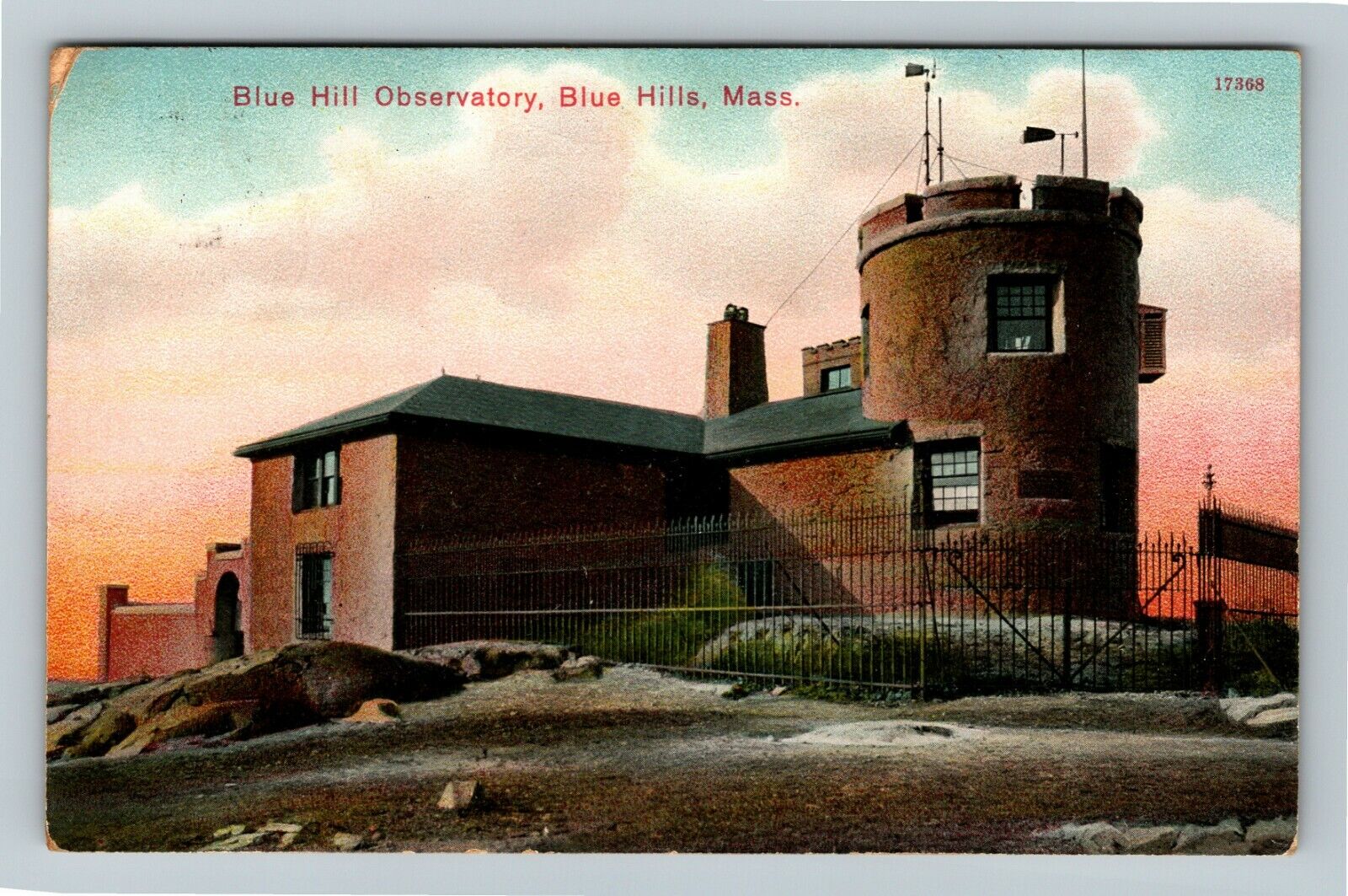 Blue Hills MA-Massachusetts, Blue Hill Observatory Vintage Souvenir Postcard