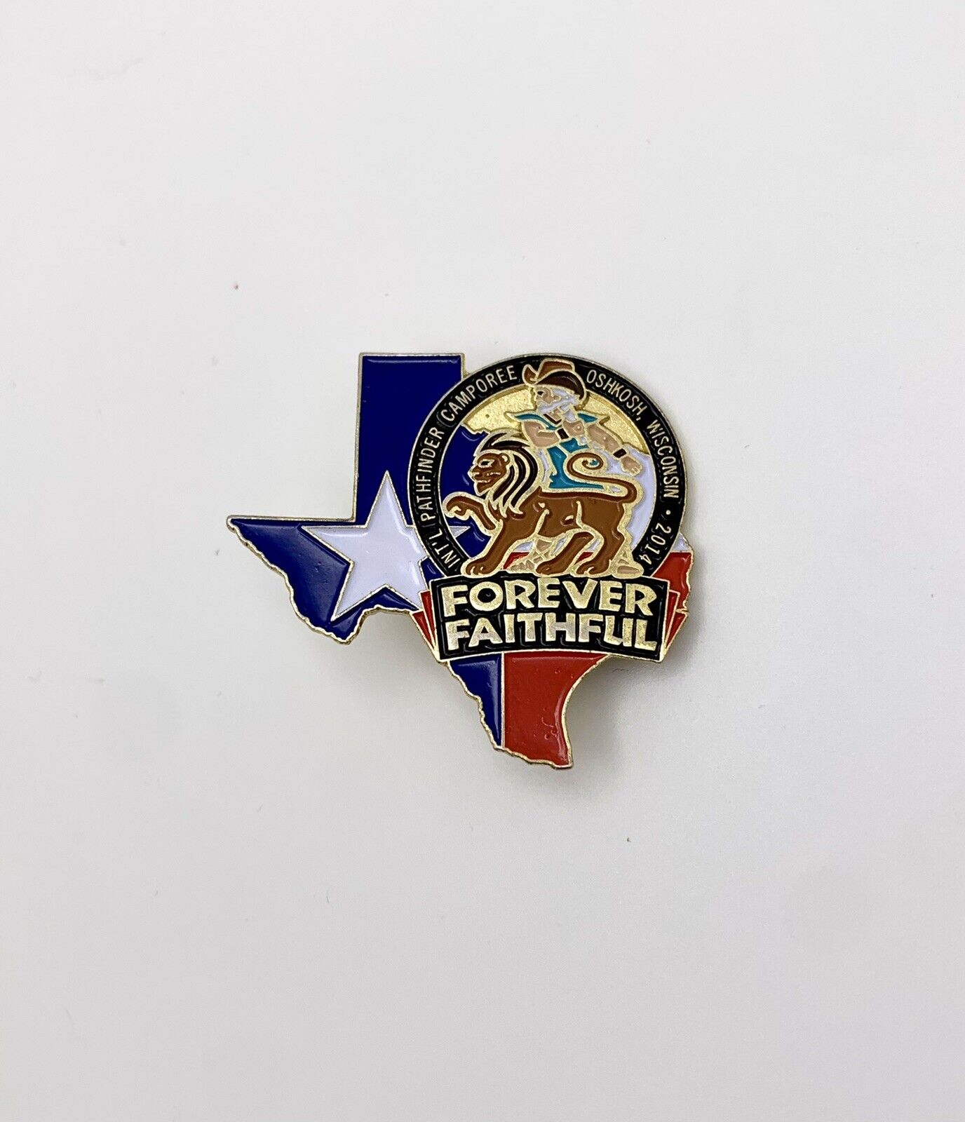 Forever Faithful Pathfinder Camporee Pin Texas Theme 2014 Oshkosh WI