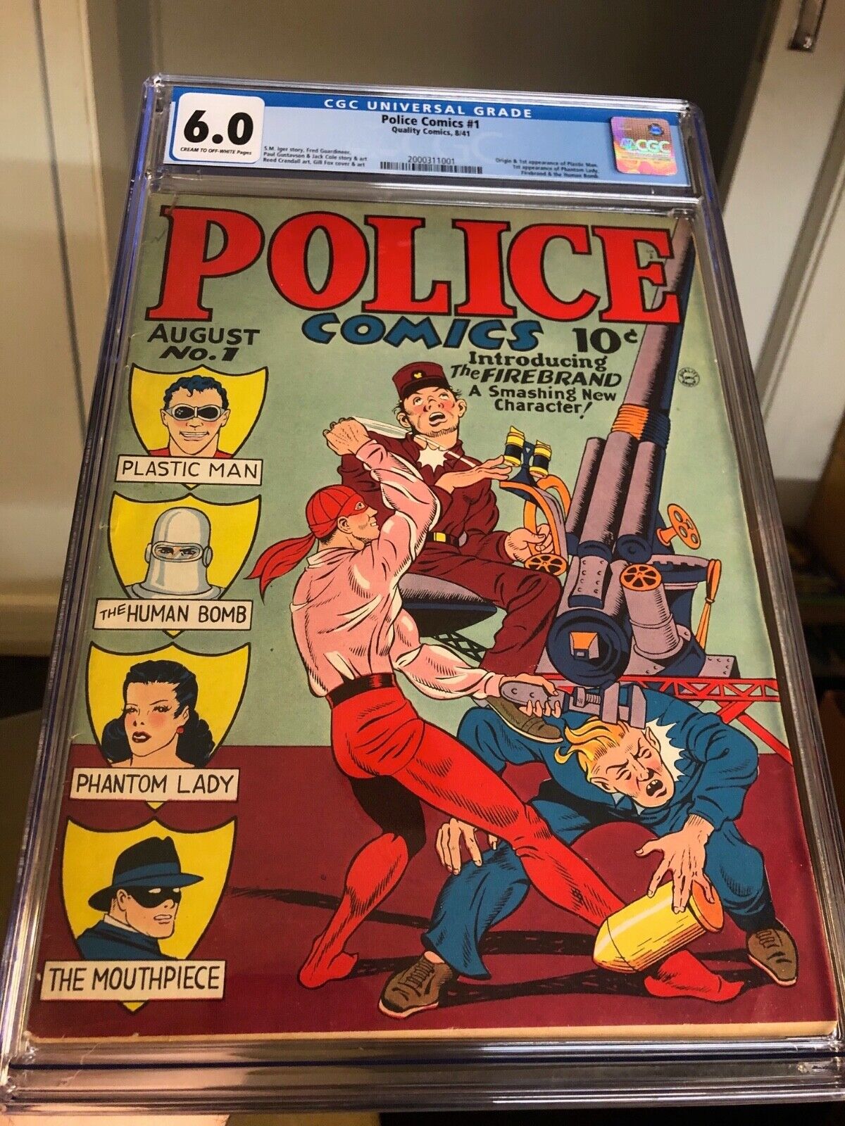 Police Comics #1 (1941) CGC 6.0 FN 1st Appearance Plastic Man & Phantom Lady