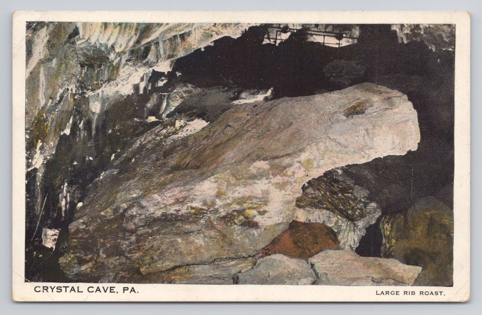 Postcard Crystal Cave Pennsylvania Large Rib Roast c1920
