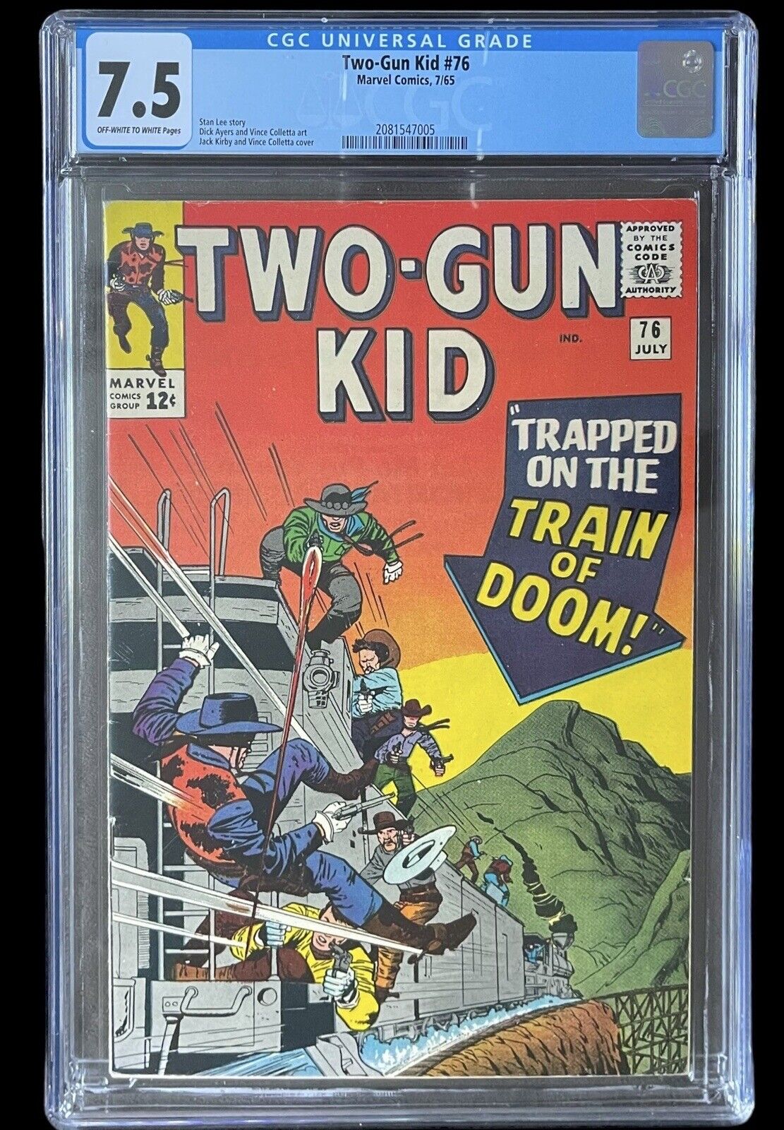 Two-Gun Kid #76 CGC 7.5 1965 OW/W PGS Marvel 1st Edition 1st Printing Stan Lee