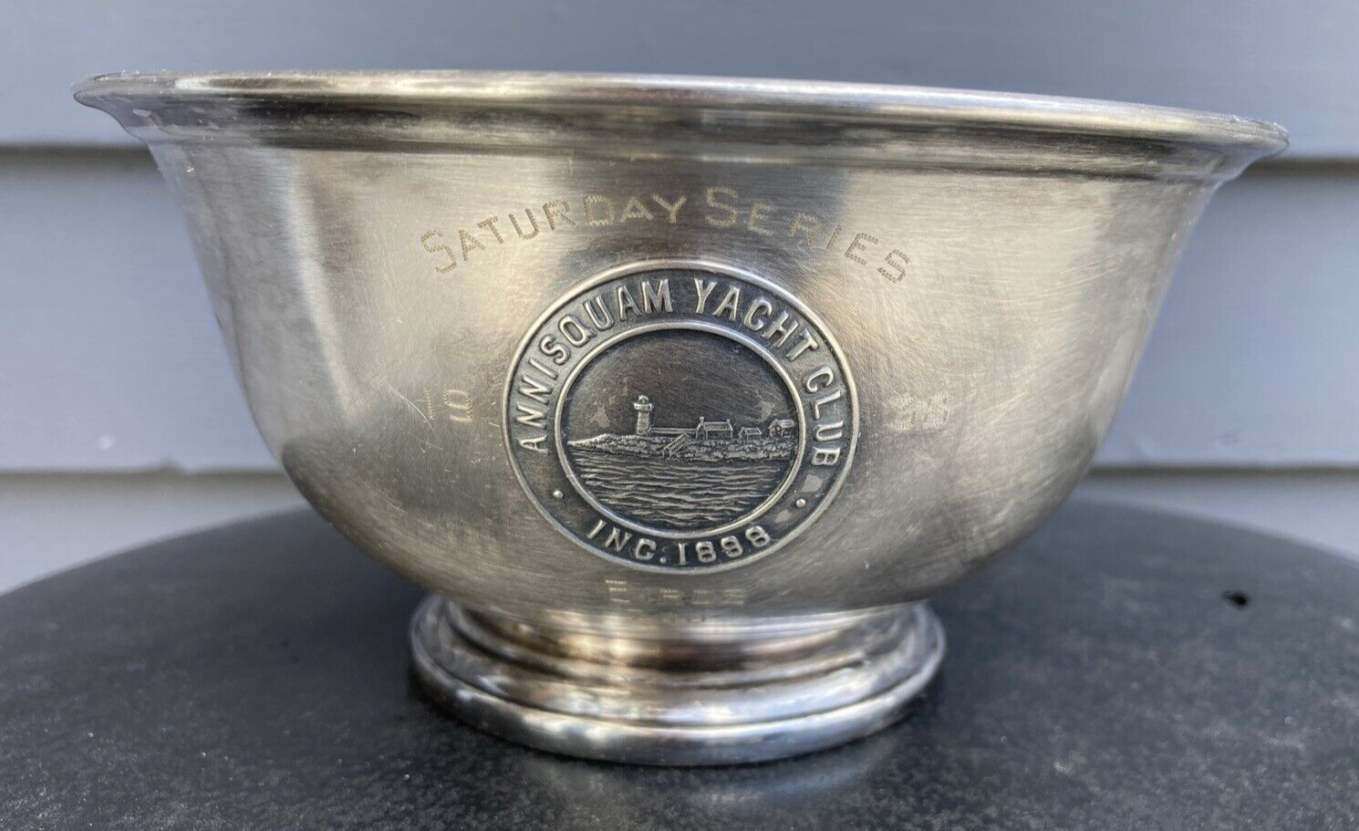 Vintage sailing trophy Annisquam Yacht Club Gloucester MA 1938 LBS Co ESPN 1656