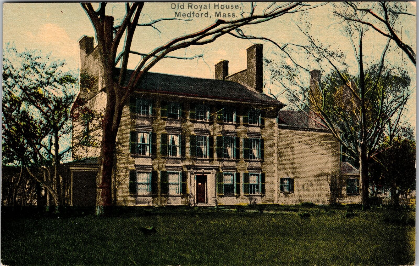 Medford MA-Massachusetts, Old Royal House Vintage Souvenir Postcard