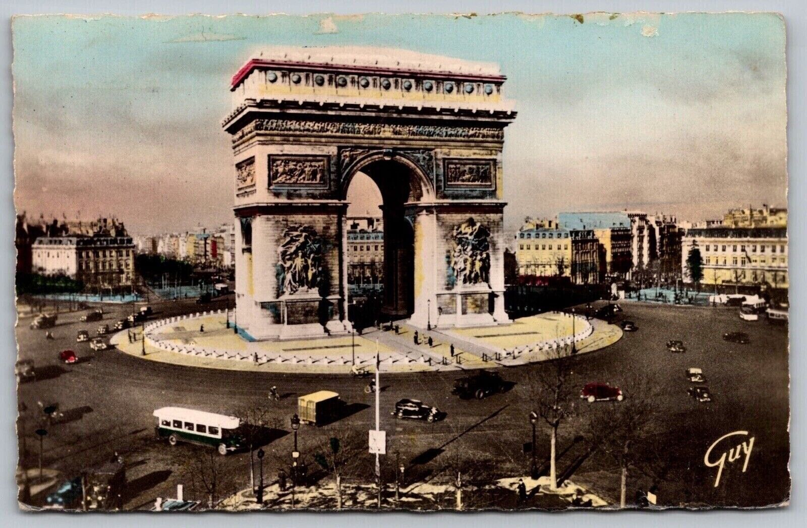 Triumph Arch Paris France Historic European Landmark DB Cancel WOB Postcard
