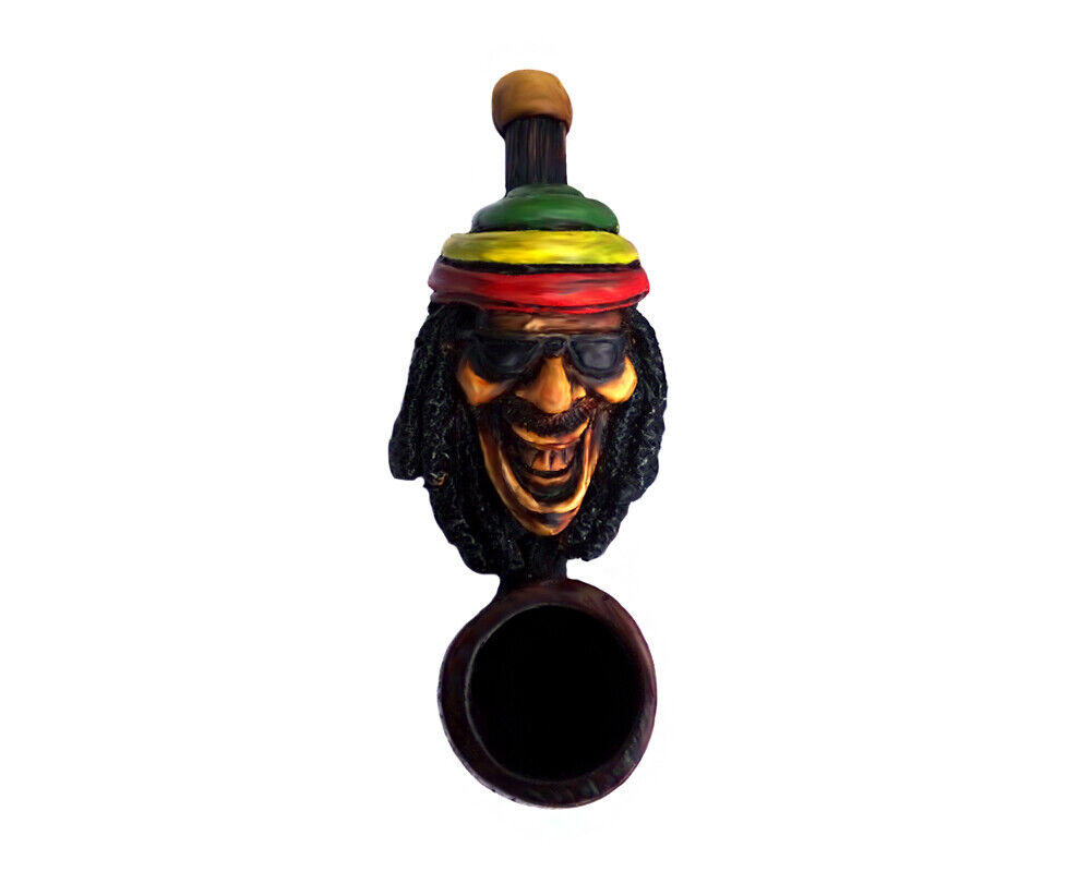 Rasta Hat Man Handmade Tobacco Smoking Mini Hand Pipe Reggae Jamaican Cool Dread