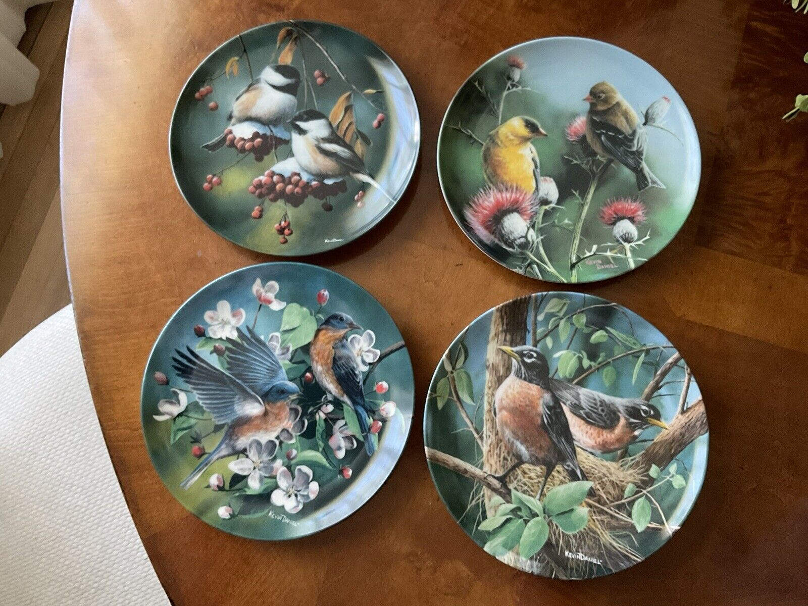 Set Of 4 Kevin Daniel birds Of Your Garden Collection Plates