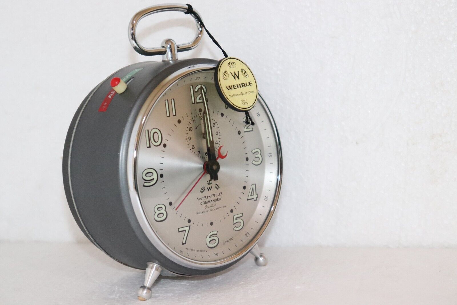 New,Vintage Wehrle Commander Alarm Clock Made In Western Germany In Oroginal Box