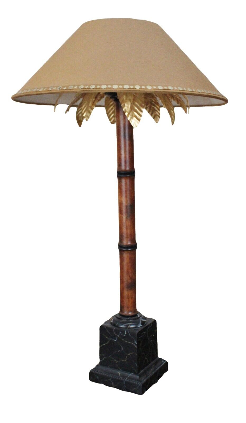Raymond Waites LAMP Tyndale Frederick Cooper Torchiere Table Palm Leaf Bamboo