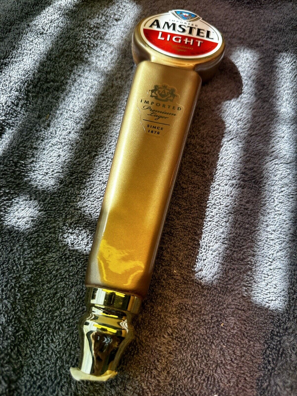 AMSTEL Light Imported Premium Lager Since 1870 2-Sided Gold Beer Tap Handle