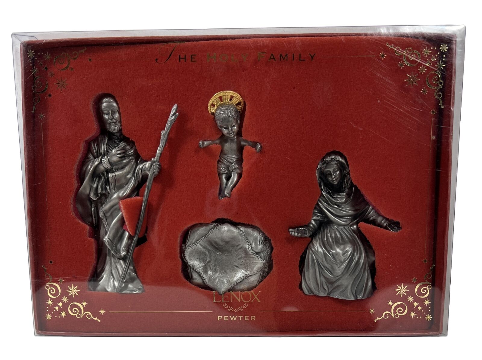 LENOX PEWTER Holy Family Nativity Figure Set~4pc~Kirk Stieff Collection w/ Box