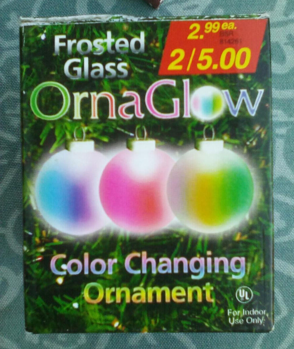 VTG ORNA COLOR CHANGING FROSTED GLASS CHRISTMAS ORNAMENT IN BOX
