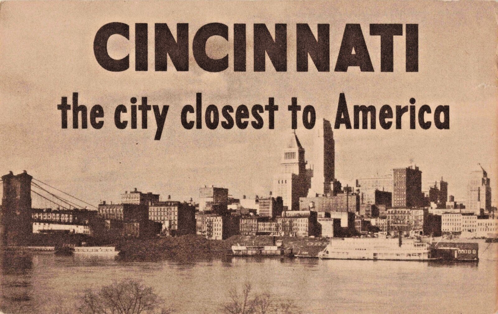 Postcard OH Cincinnati Ohio-Large Letter Greeting-Antique Vintage (D8)