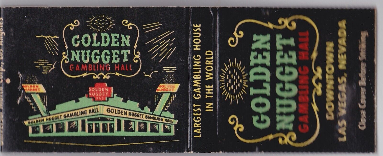 Vintage Golden Nugget Matchbook Las Vegas Nevada (Unstruck) Universal Matches