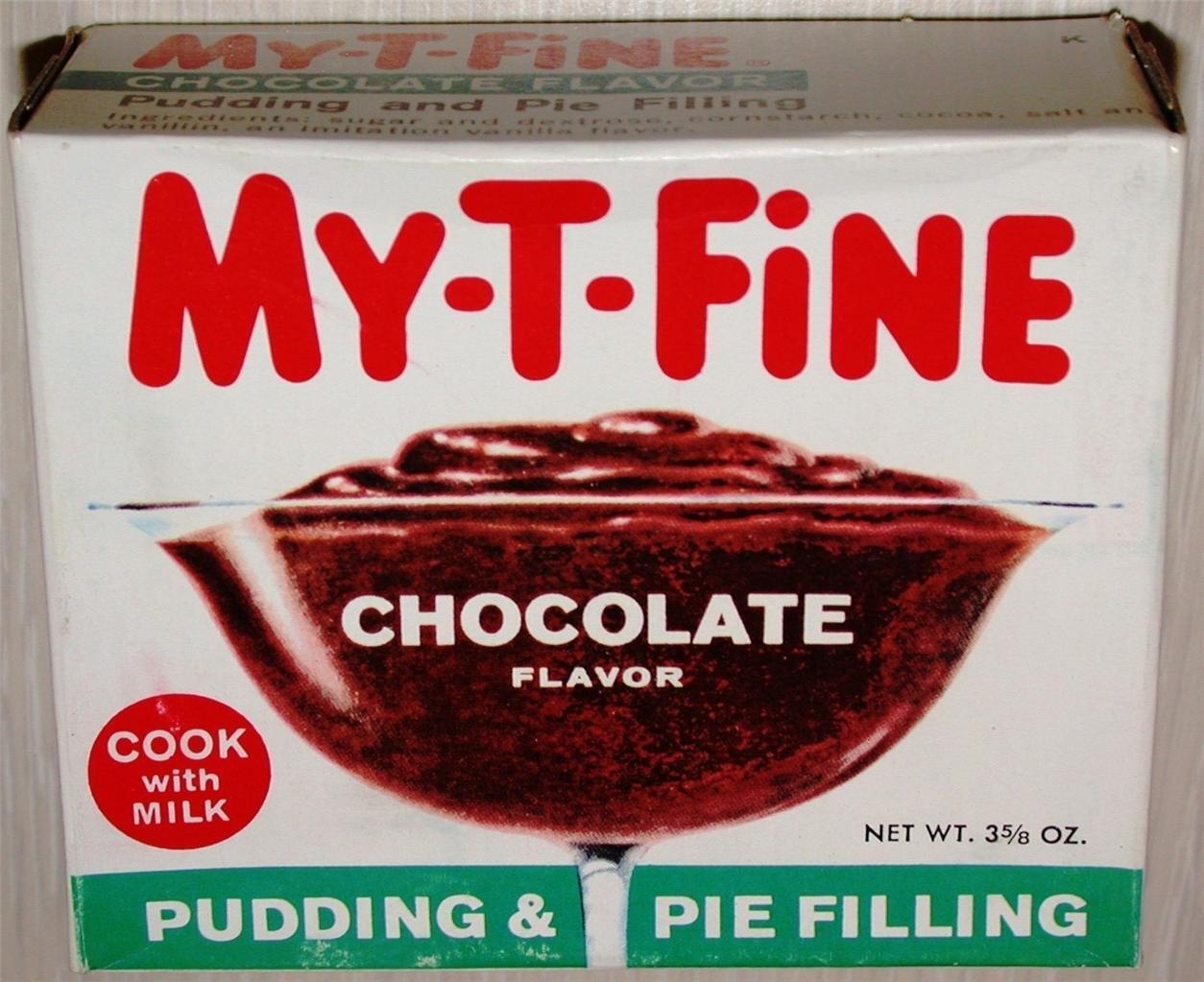 VINTAGE 1950\'s MY-T-FINE PUDDING & PIE FILLING CHOCOLATE Full Box OLD STOCK NOS