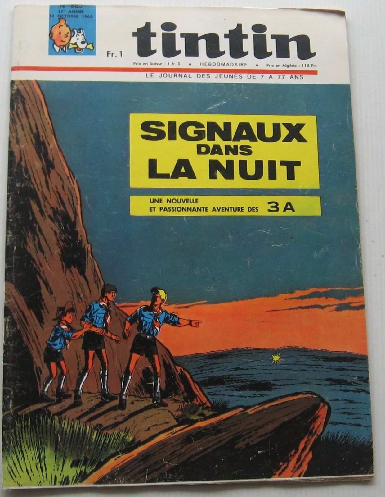 Journal Tintin No 886 3A Signals IN The Night/Jacobs / Ric Rattle 1965 Good