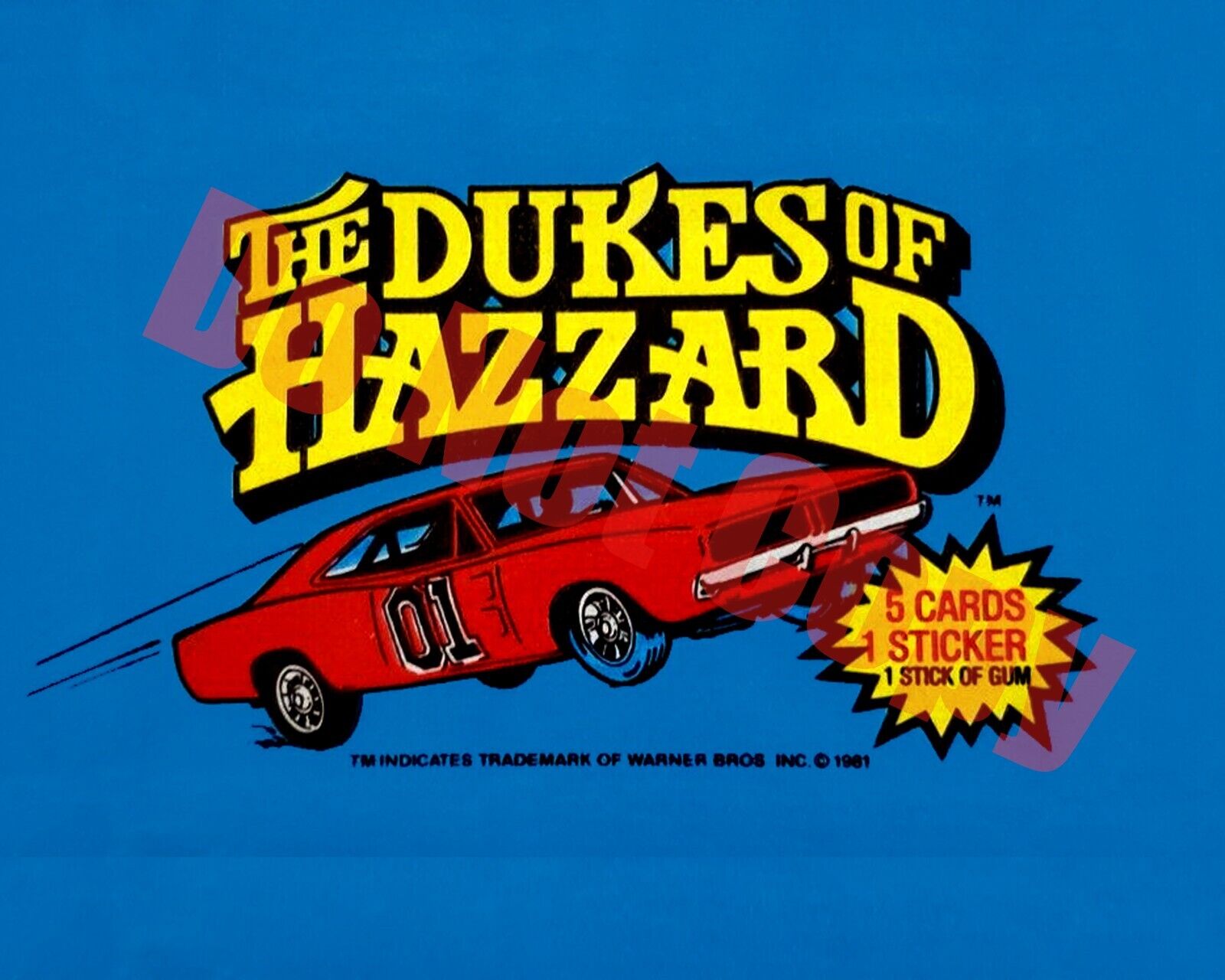 1981 DONRUSS THE DUKES OF HAZZARD TV Show General Lee Card Wrapper 8x10 Photo