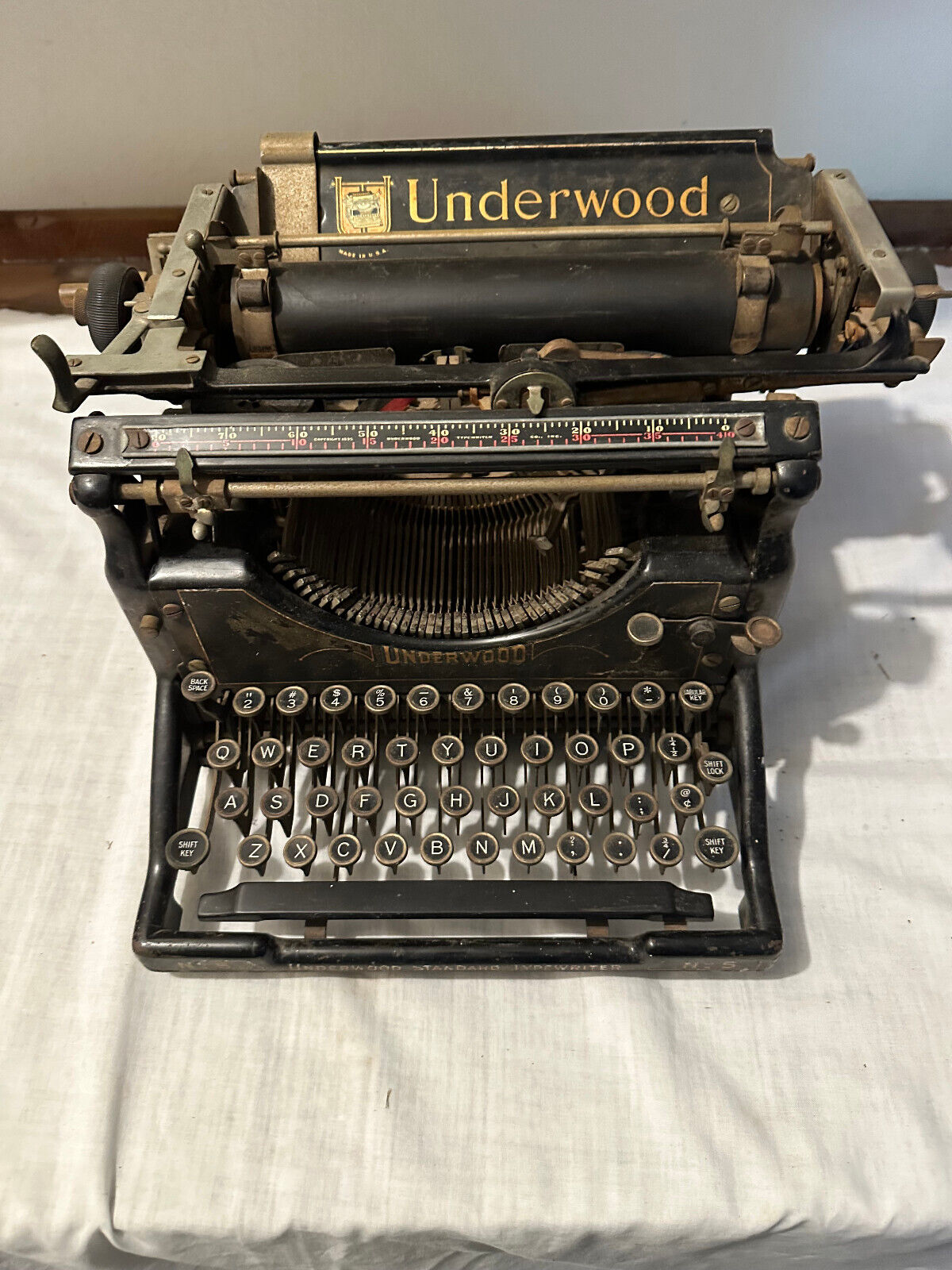 VTG Antique Underwood No. 5 Standard Typewriter 1920's Black Parts/Repair Only