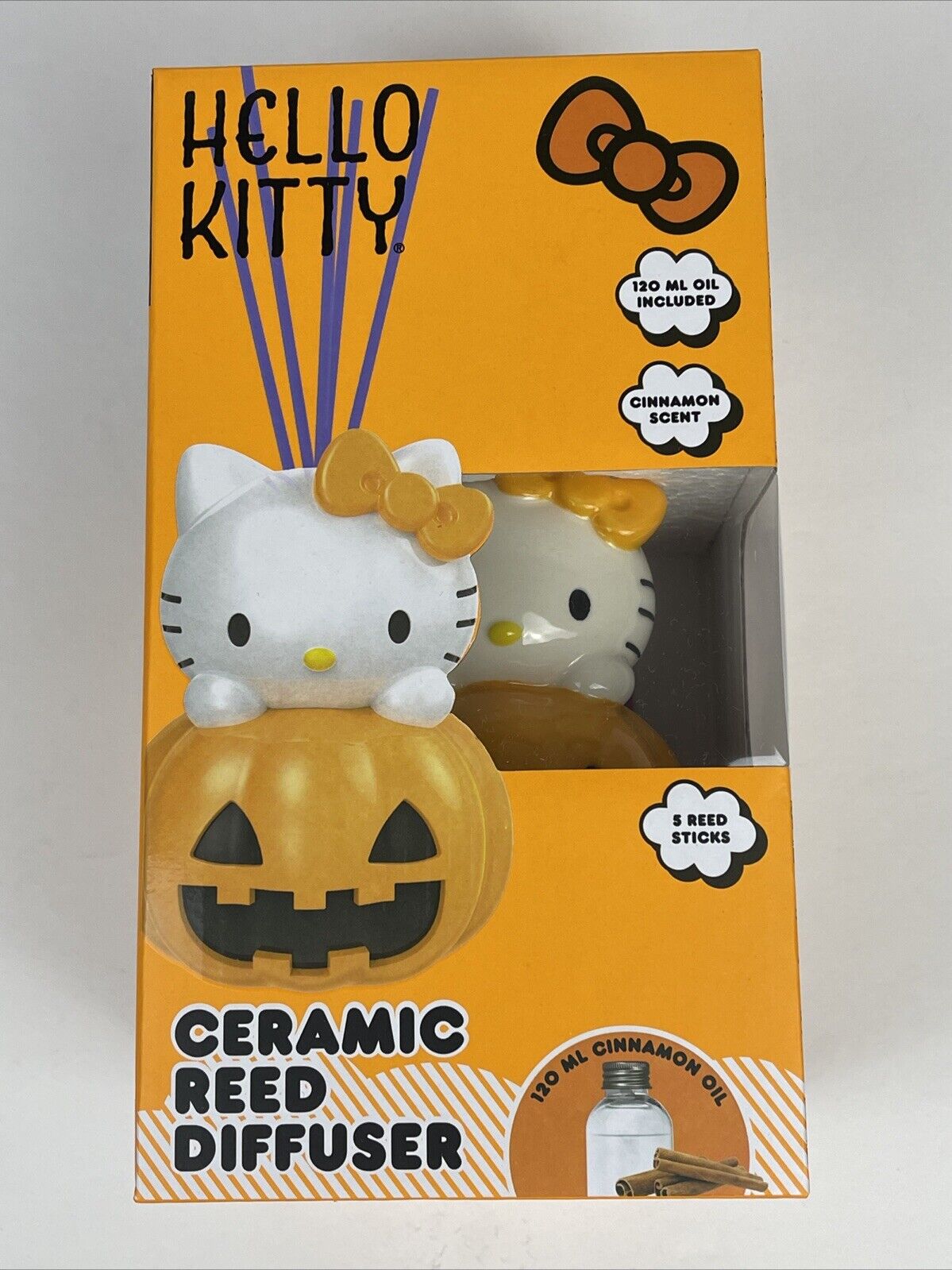 Hello Kitty Halloween Reed Diffuser Cinnamon Scented New 2024 Pumpkin