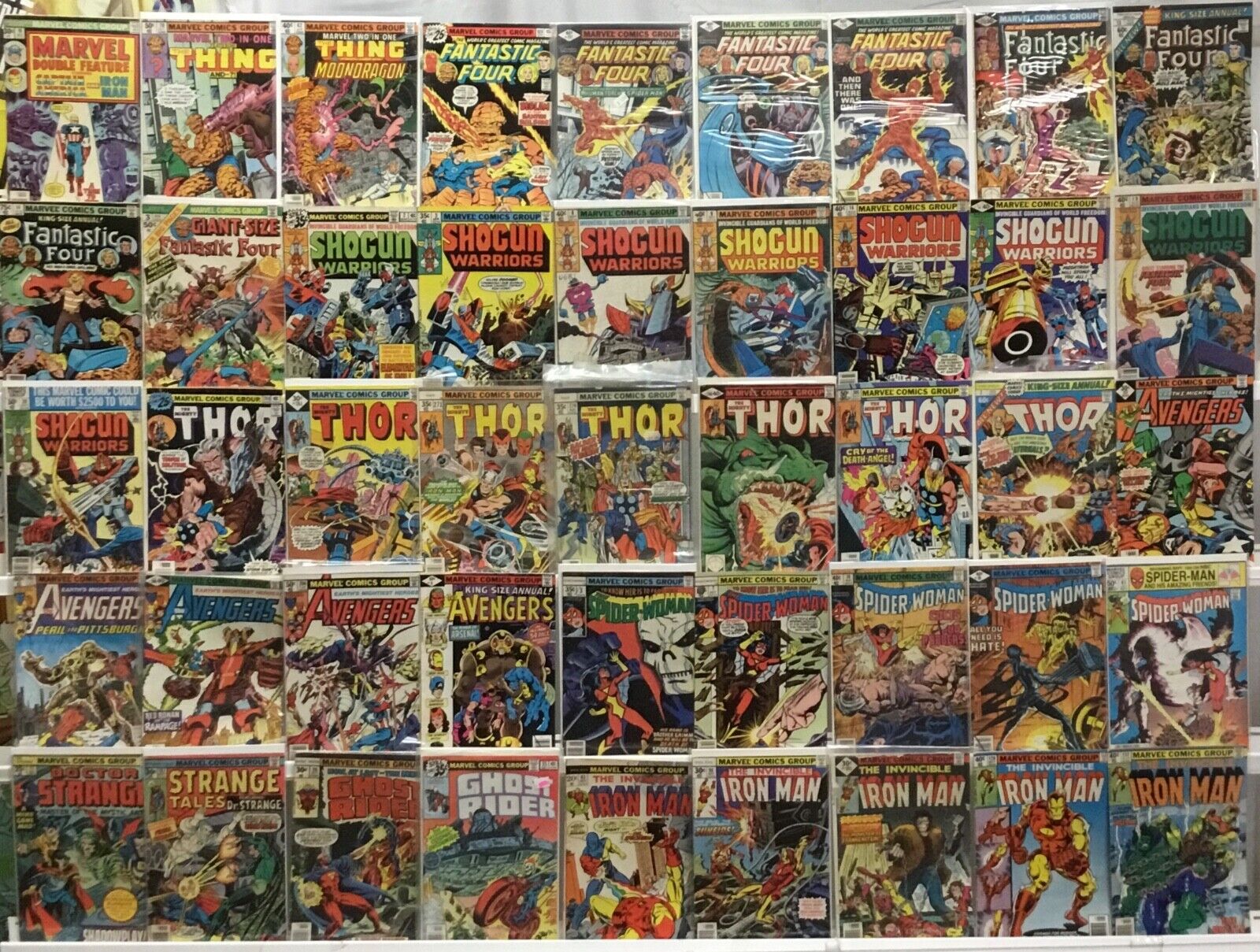 Vintage Marvel Comic Book Lot of 45 - Fantastic Four, Avengers, Thor, Shogun Ext