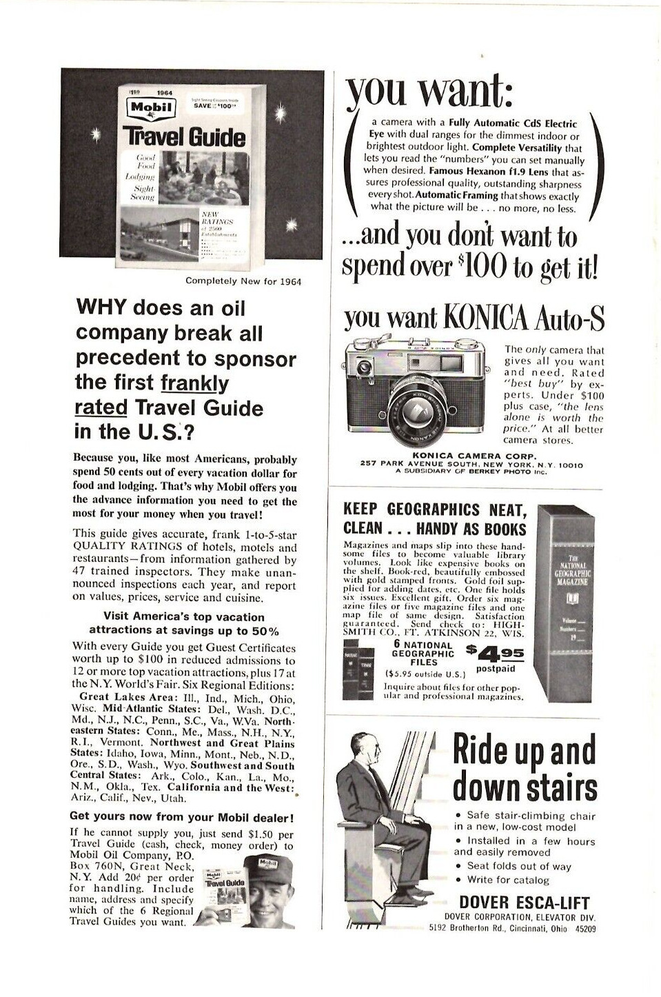1964 Print Ad Konica Auto-S Camera Fully Automatic Cds Electric Eye Dual Ranges