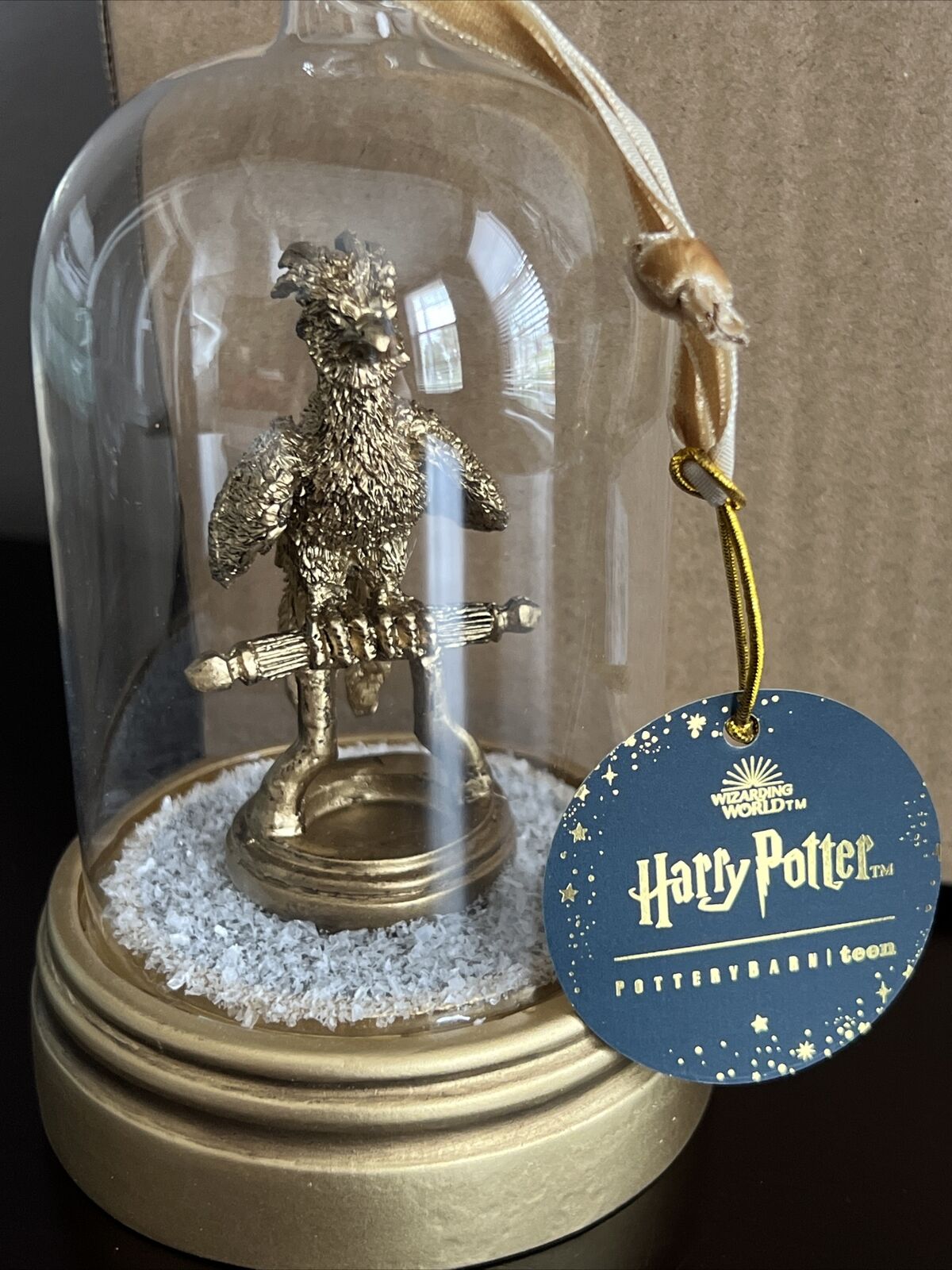 New Pottery Barn Teen Harry Potter Light-Up Cloche Ornament - Gold Phoenix