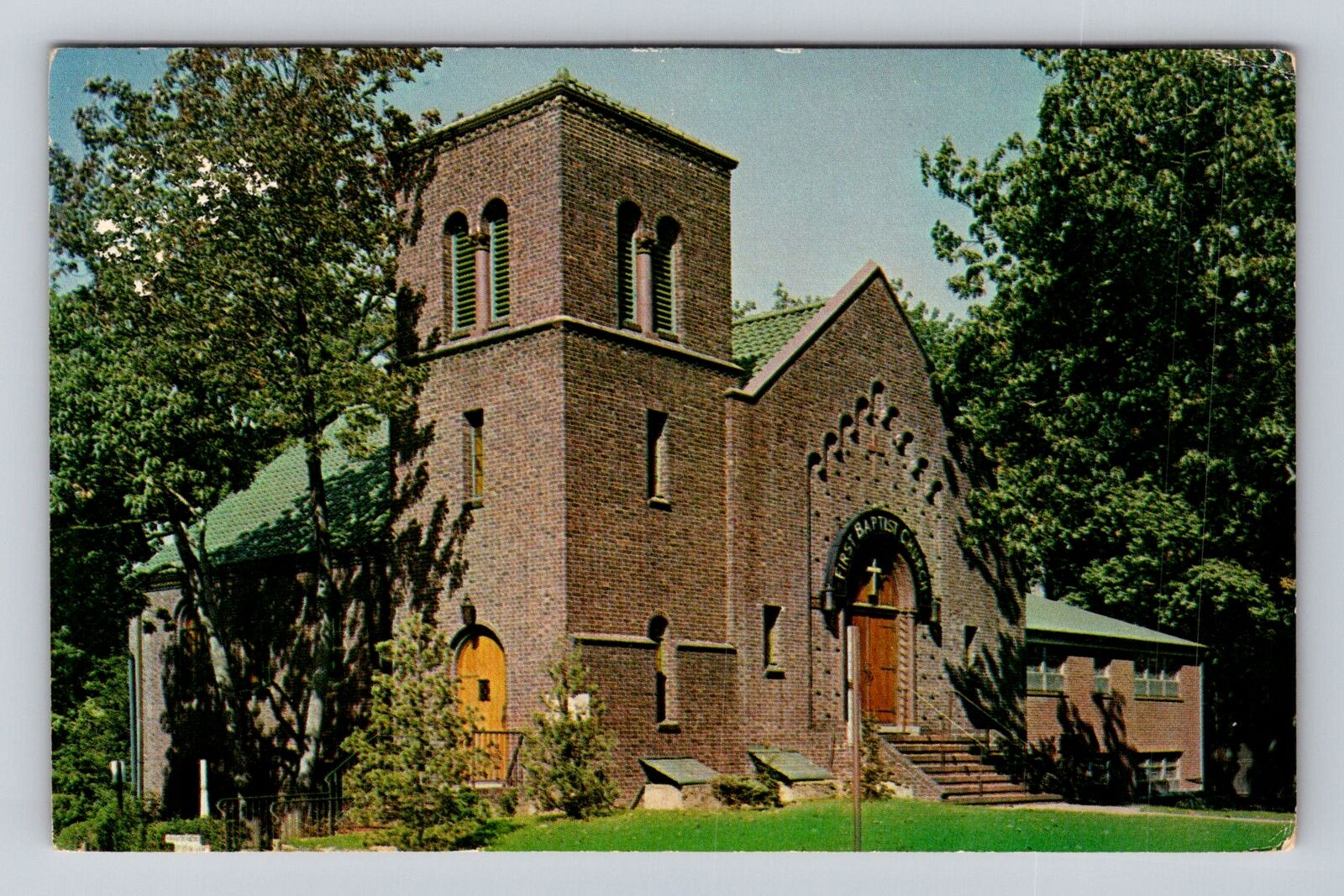 Cliffside Park NJ-New Jersey, First Baptist Church Grantwood, Vintage Postcard