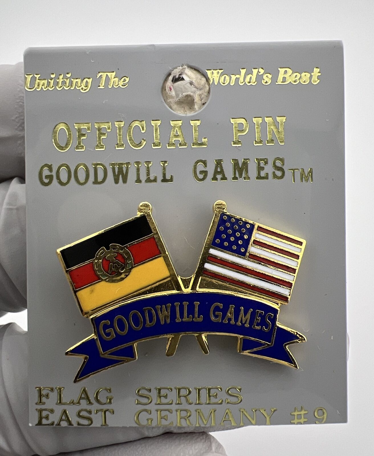 Vintage 1990 Goodwill Games East Germany Pin. Flag Series #9
