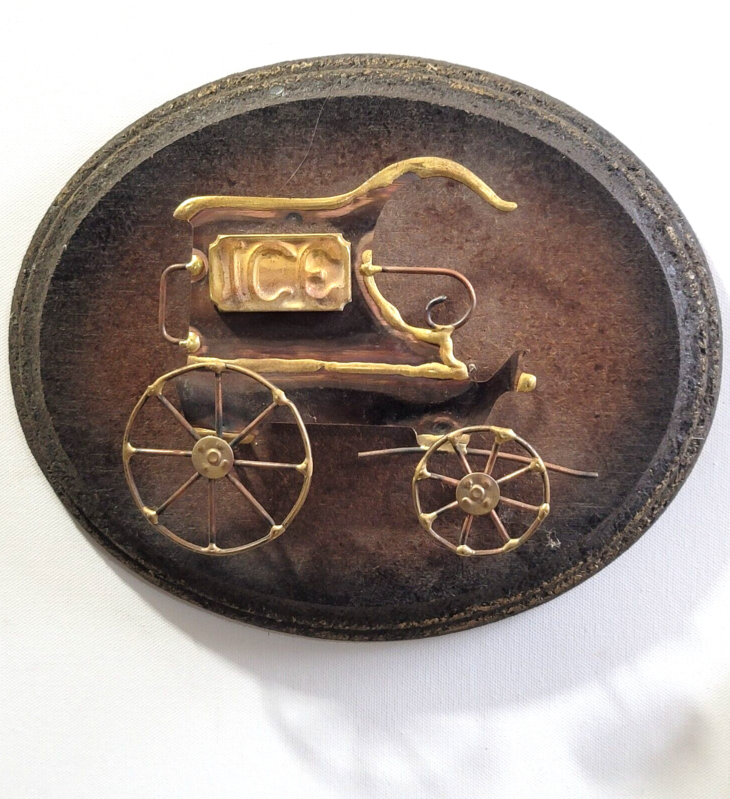 Metal Copper Tin Wall Art Antique Cars Transportation Handcrafted Décor